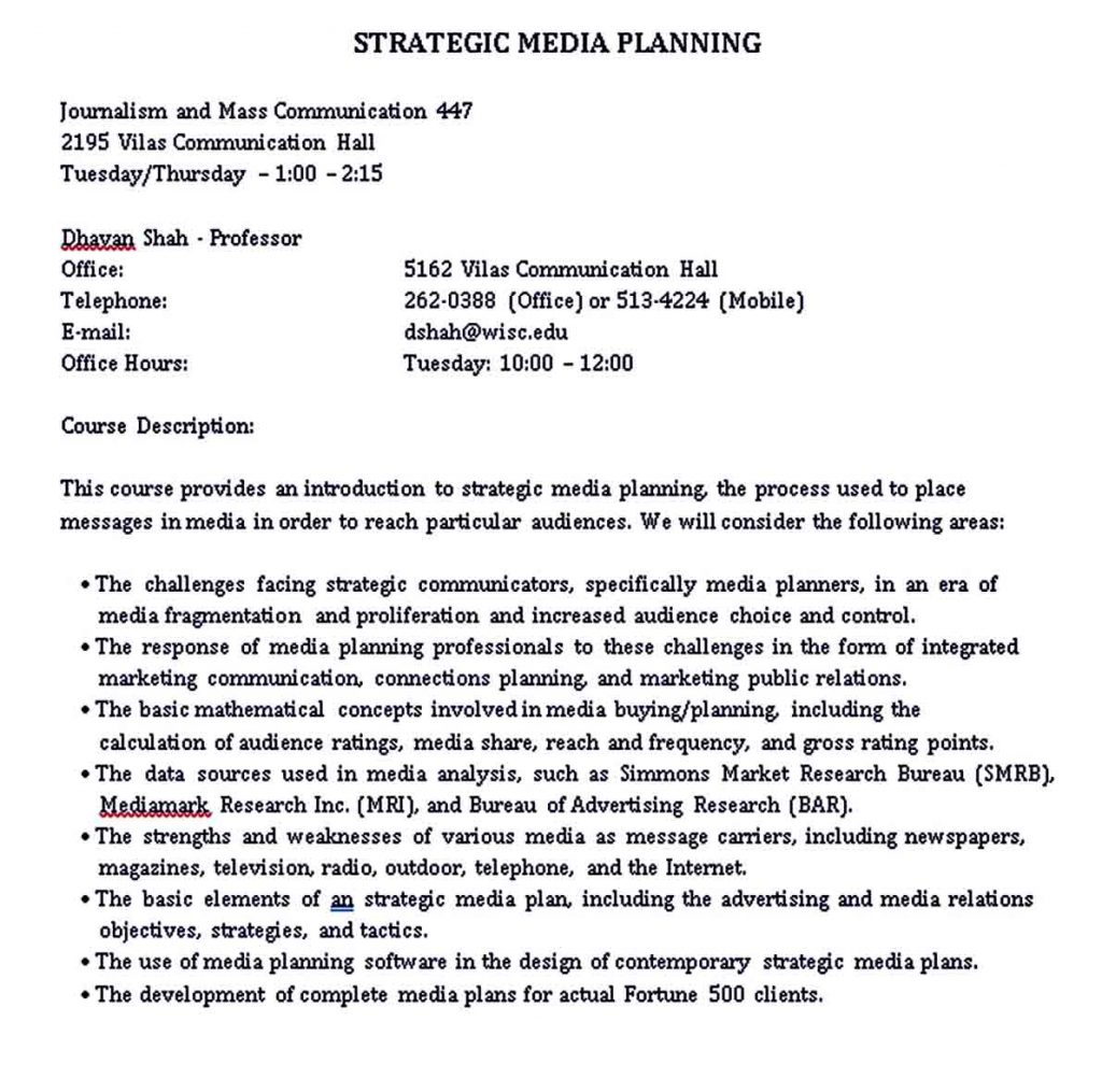 Media Strategy Plan