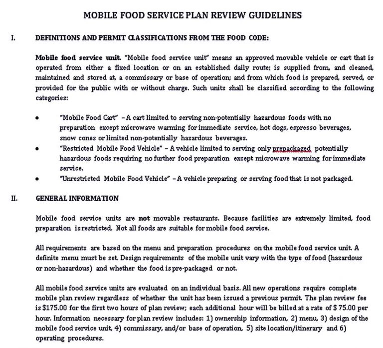 mobile restaurants business plan