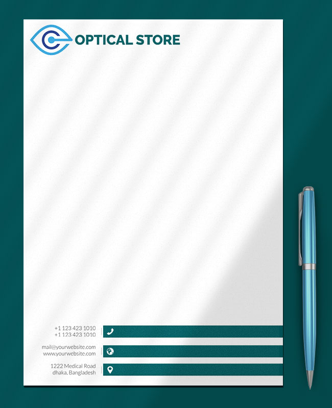 Optical Store Letterhead Design Template