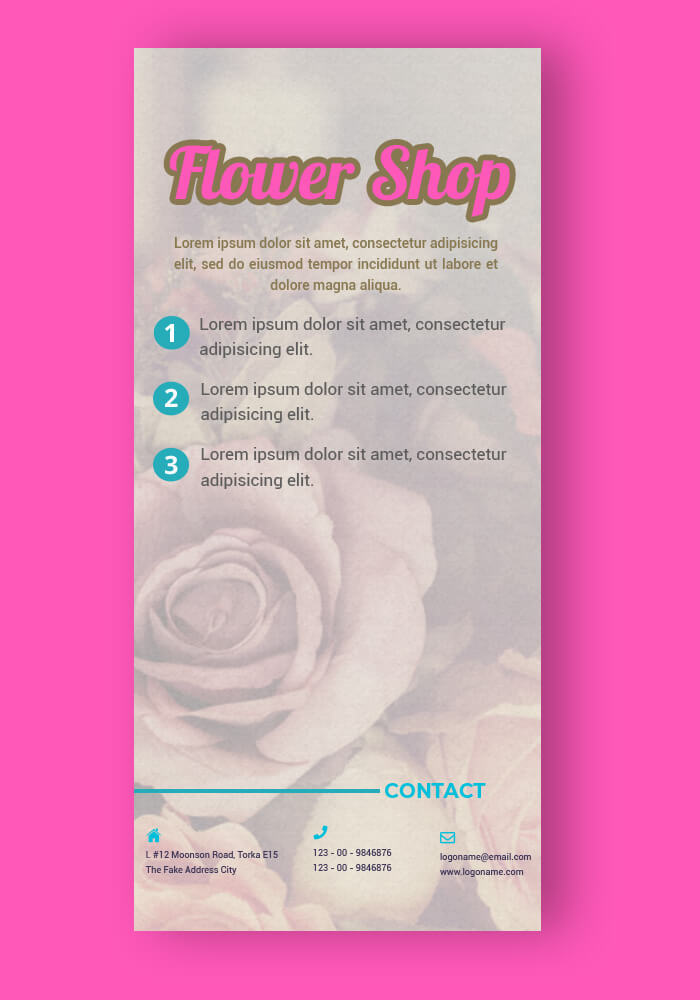 PSD Flower Shop Rack Card Template