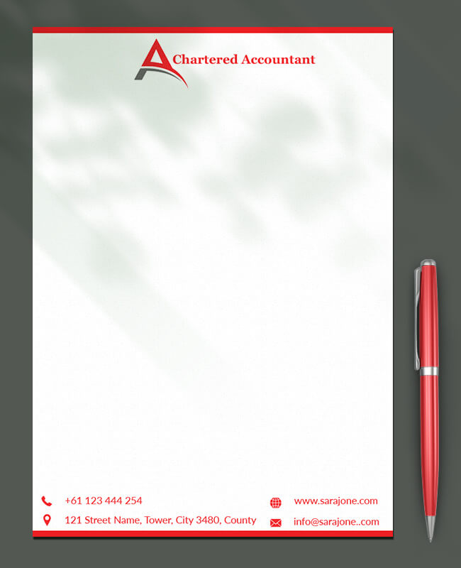PSD Template For Chartered Accountant Letterhead