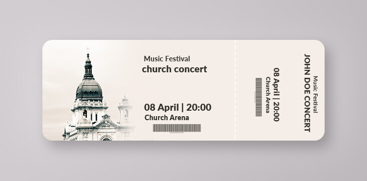 PSD Template For Church Concert Ticket