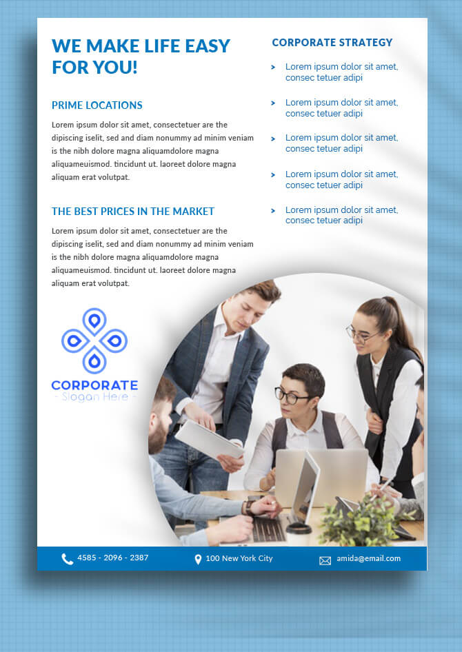 PSD Template For Corporate Data Sheet