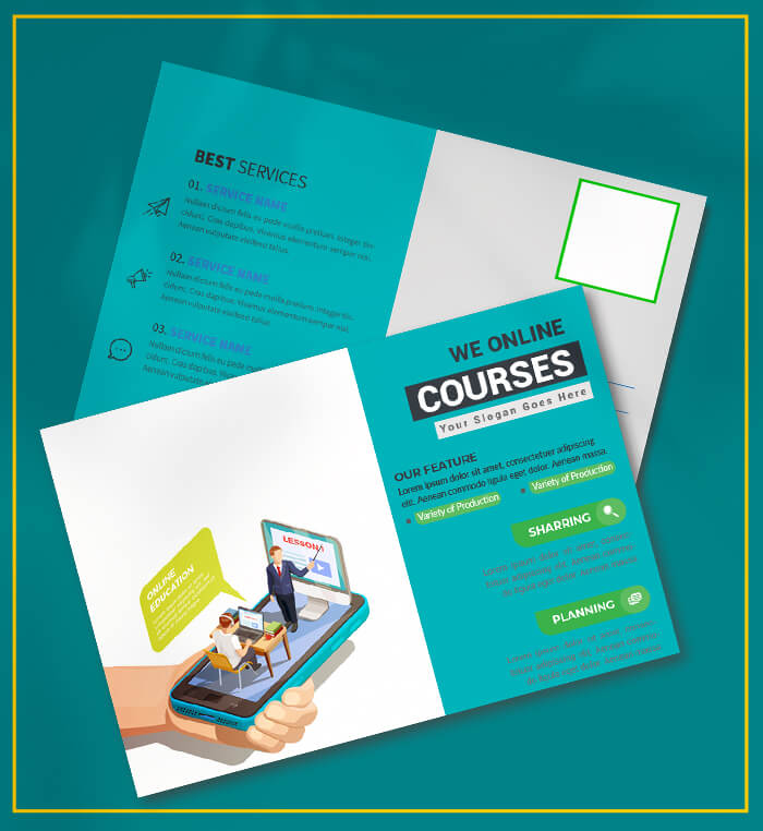 PSD Template For Coursus Postcard