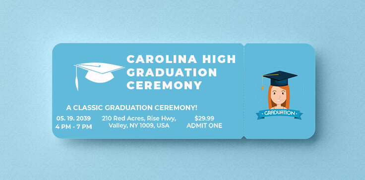 PSD Template For Graduation Ticket