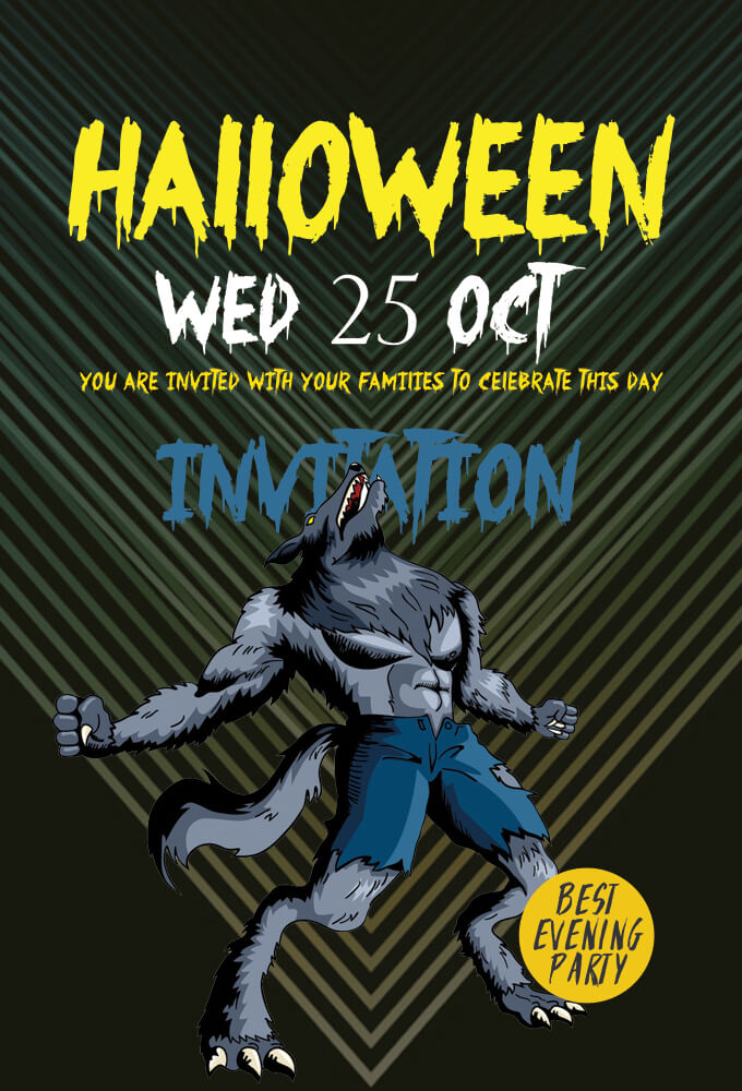 PSD Template For Halloween Party Invitation