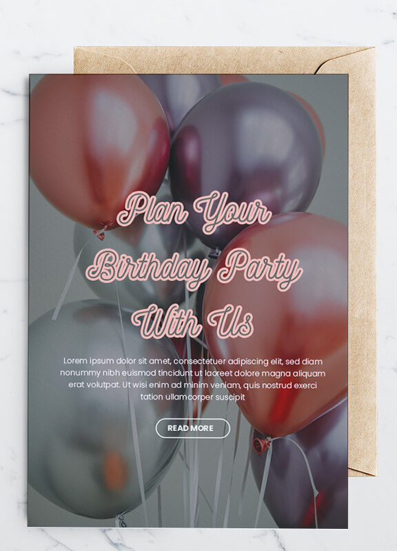PSD Template For Happy Birthday Greeting Card