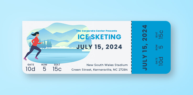 PSD Template For Ice Skating Ticket