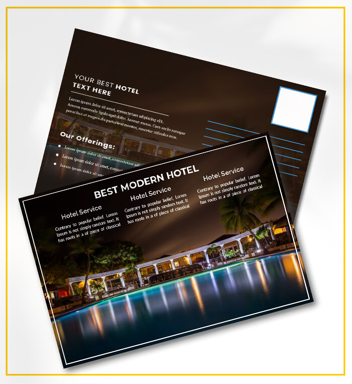 PSD Template For Modern Hotel Postcard