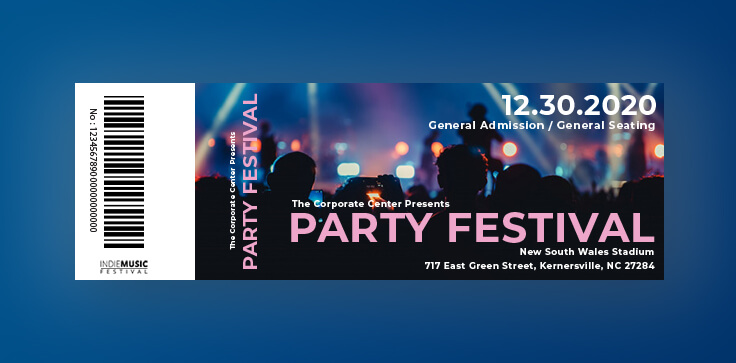 PSD Template For Party Ticket