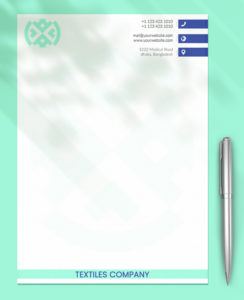 Textiles Company Letterhead Customizable PSD Template | room surf.com