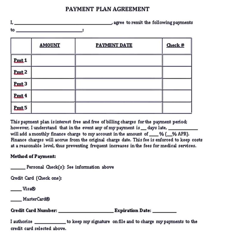 Payment Plan Agreement Template | room surf.com