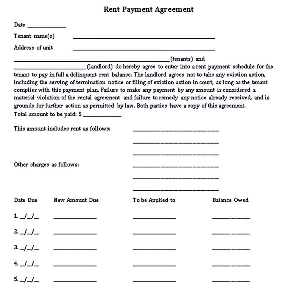 Payment Plan Agreement Template | room surf.com