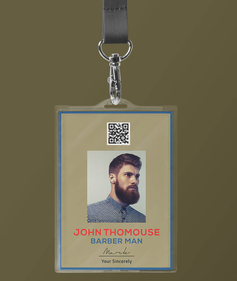 Sample Barbershop ID Card Template