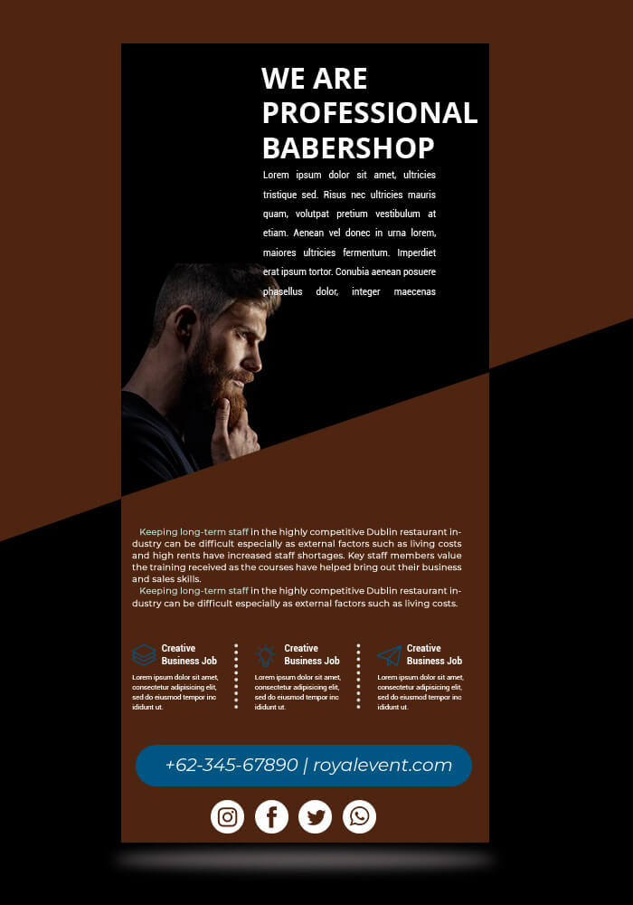 Sample Barbershop Rack Card Template