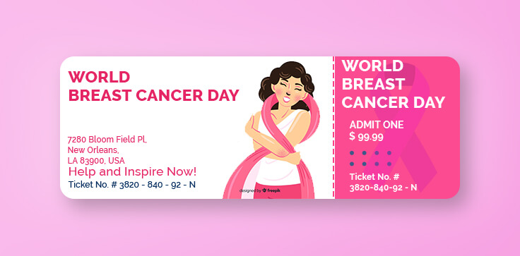 Sample Breast Cancer Ticket Templates