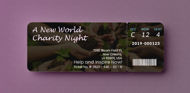 Sample Charity Ticket Templates