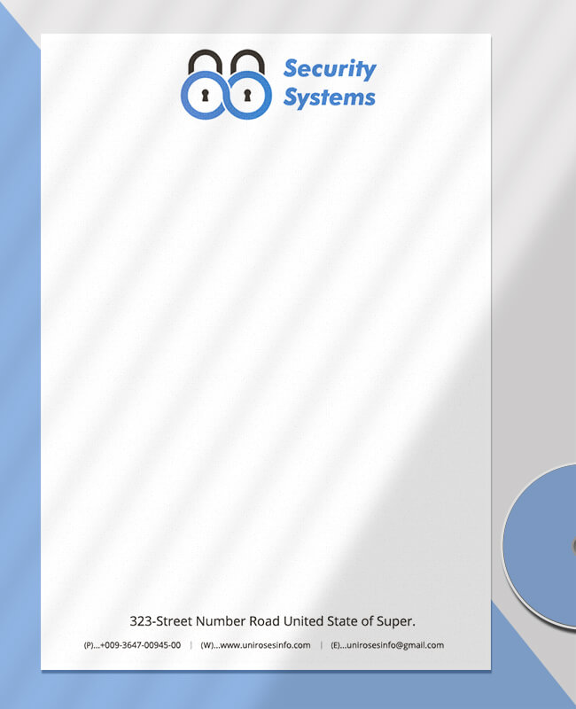 Security Systems Letterhead Template Example