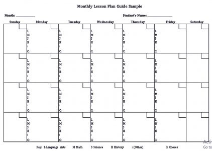 Monthly Lesson Plan Template 