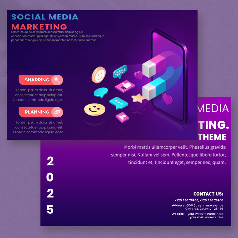 Social Media Marketing Postcard Template Example