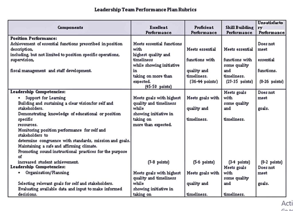 Team Performance Plan