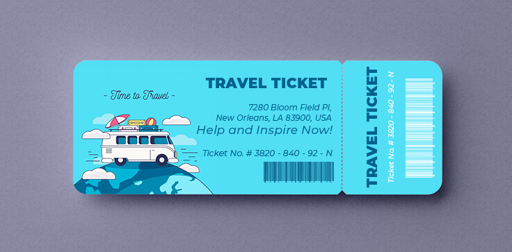 Travel Ticket Template Sample