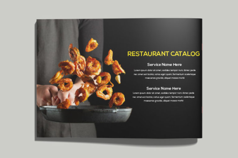 Restaurant Catalog Example PSD Design room