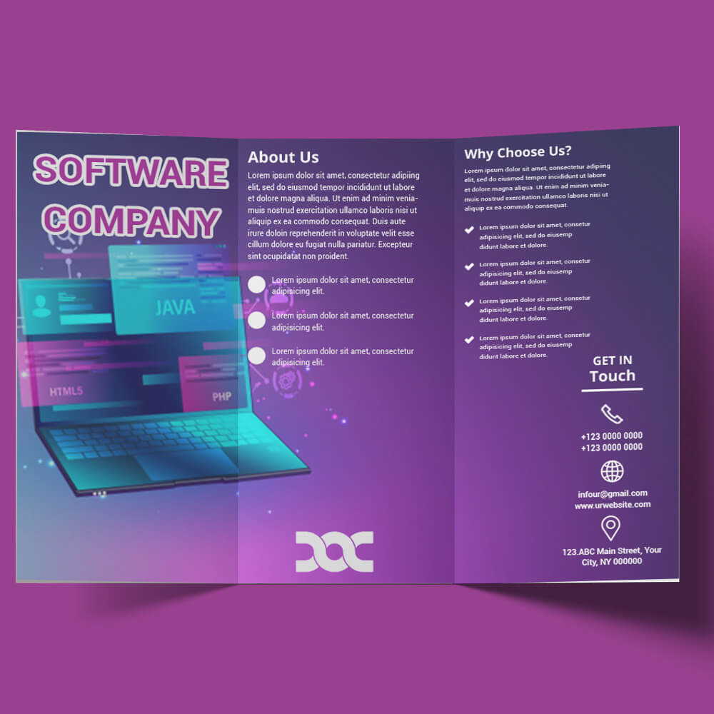 Software Company Brochure Template Example