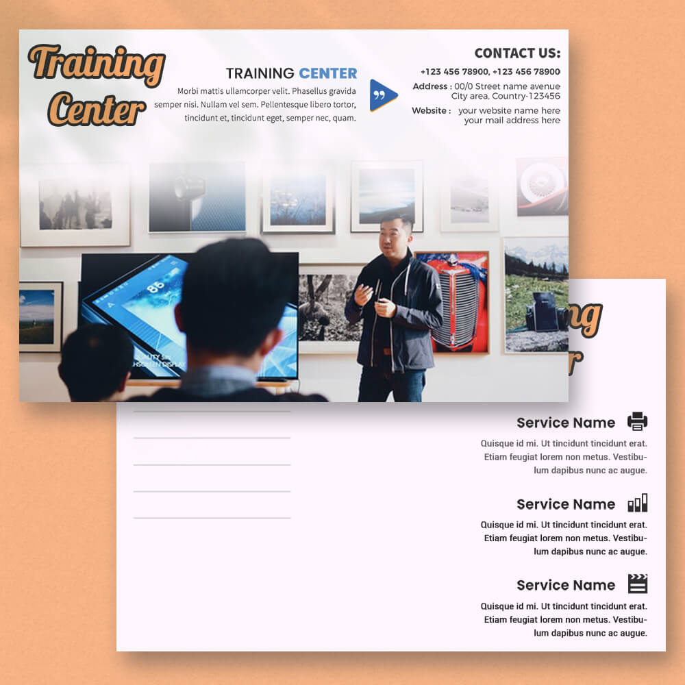 Training Center Postcard Template Example
