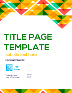 10+ Title Page Template | room surf.com