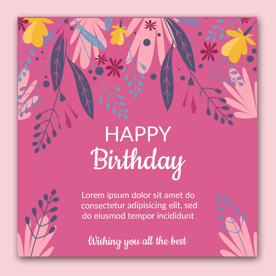 birthday card Example PSD Design