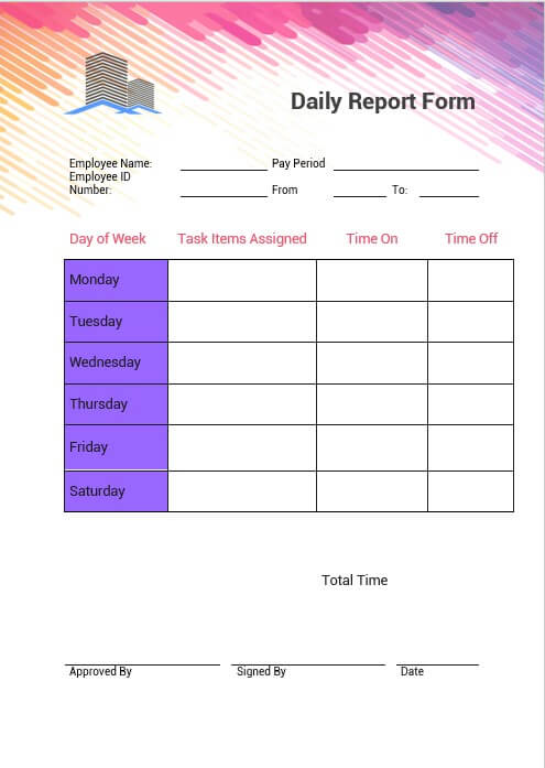 daily report template 5