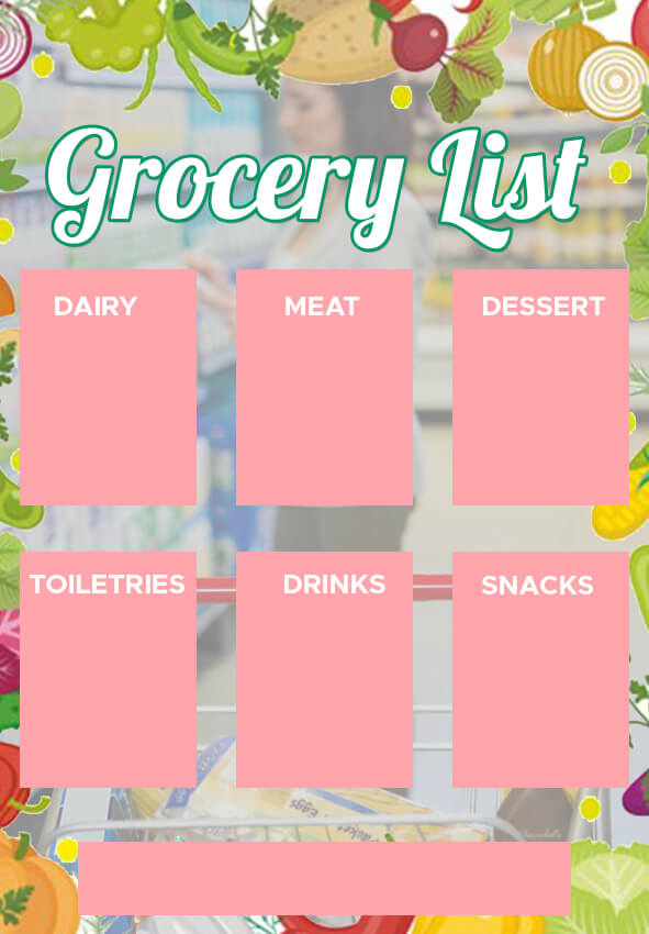 grocery list Free Download PSD