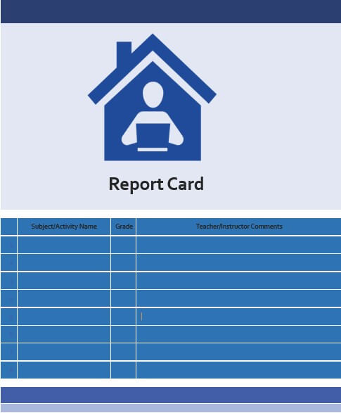 homeschool report card Free PSD Template
