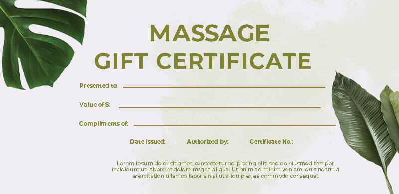 massage gift certificate PSD Flyer Template