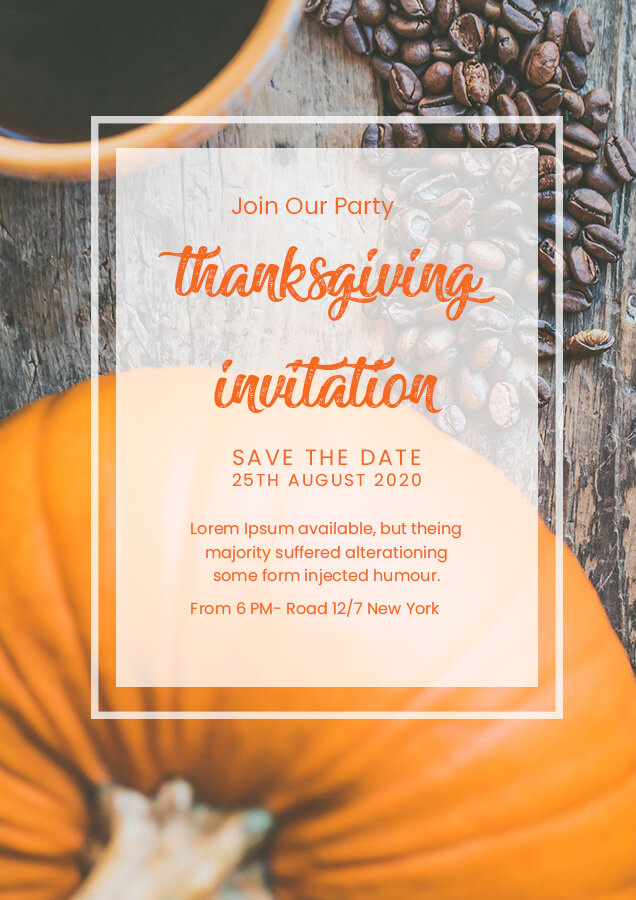 thanksgiving invitation Customizable PSD Template