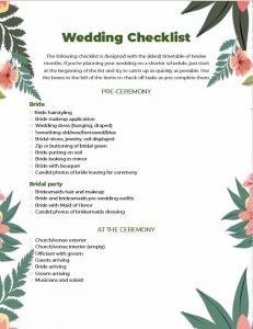 10+ Wedding Checklist Template | room surf.com