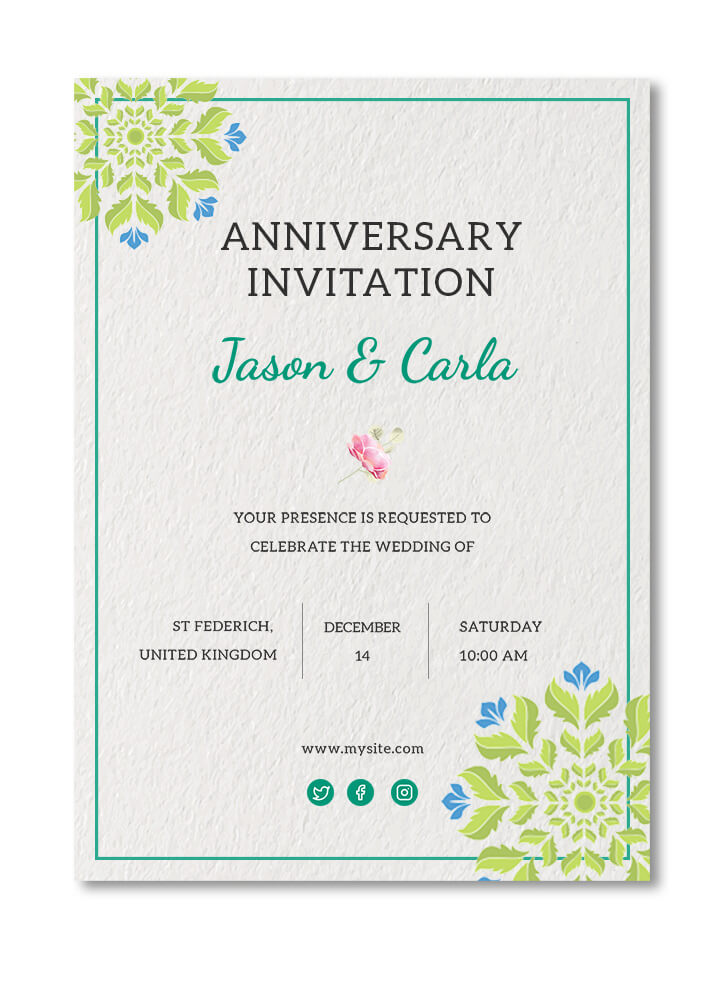 anniversary invitation template template free psd 1