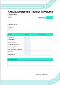 10+ Annual Employee Review Template | room surf.com