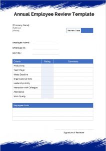 10+ Annual Employee Review Template | room surf.com