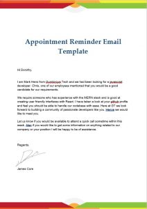 10+ Appointment Reminder Email Template | room surf.com