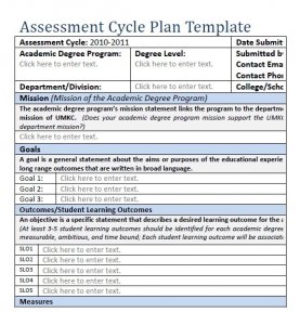 8+ Assessment Plan Template 