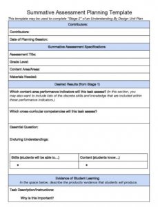 8+ Assessment Plan Template | room surf.com