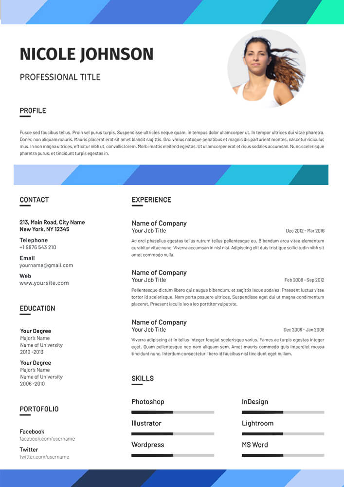 athletic resume template free download psd