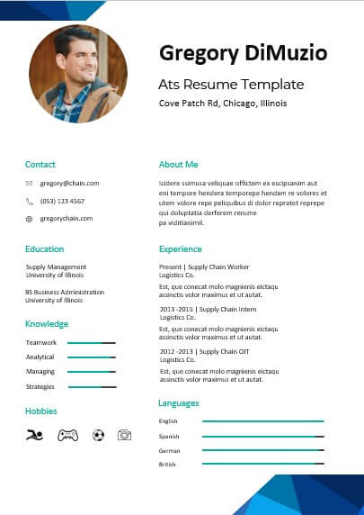 ats resume template in word design
