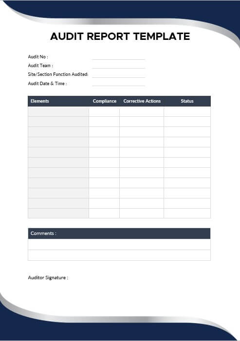 audit report template in word free download