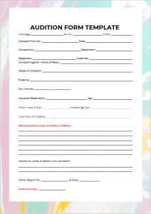 10+ Audition Form Template | room surf.com