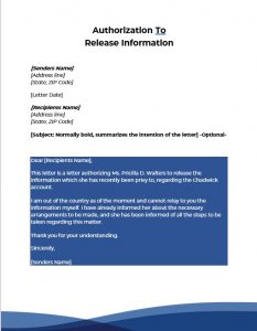 10  Authorization to Release Information Template room surf com