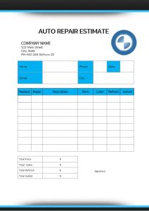 10+ Auto Repair Estimate Template | room surf.com