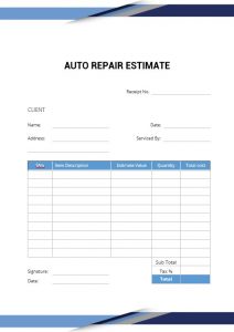 10+ Auto Repair Estimate Template | room surf.com